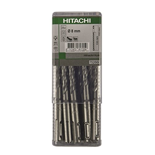 Multipack 25 piezas Brocas SDSPlus 2 Filos-Profesional - M1: 8 M2: 110 M3: 50 von Hitachi tools