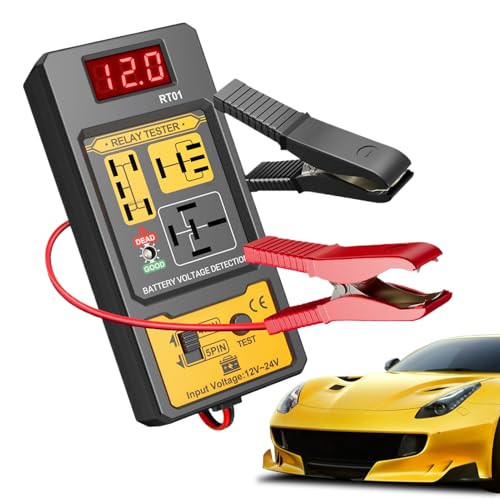 Hitburu Autobatterie Tester - Kfz Batterie Spannungsprüfer | Zuverlässiger 12V/24V Diagnosescanner für Kraftfahrzeuge LKW Boote Urlaubsfahrten Motorräder von Hitburu