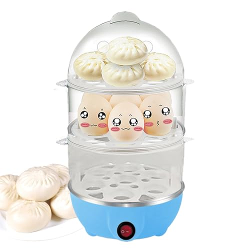 Hitburu Eierkocher Für Hartgekochte Eier - Automatischer 3 Ebenen Eierkocher Für Hartgekochte Eier,Küchengerät mit Deckel aus Glas für Haushalt Gastronomie Hotel von Hitburu