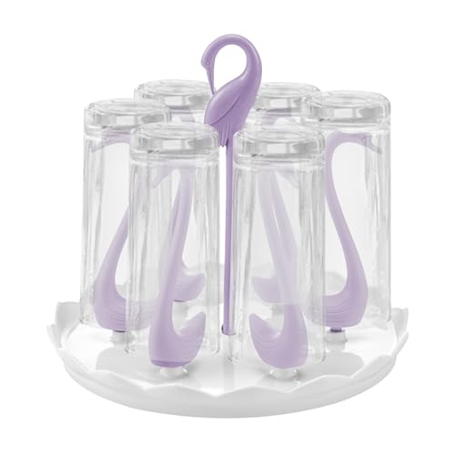 Hitburu Flaschen Trockner | Schwan Thekenbecher Organizer,Flaschen und Trocknen Abtropfständer für Tisch Küche Baby Reise Waschen Füttern von Hitburu