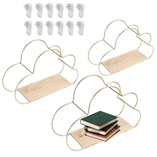 Hitburu Floating Wandregale | Cloud Wandregal Mit Schwebenden Regalbrettern | 3 Teile Aufbewahrungsregal Deko Regalbrett Wohnzimmer Schlafzimmer Badezimmer Landhausstil Hitburu Floating Wandregale | Cloud Wandregal Mit Schwebenden Regalbrettern | 3 Teile Aufbewahrungsregal Deko Regalbrett Wohnzimmer Schlafzimmer Badezimmer Landhausstil von Hitburu