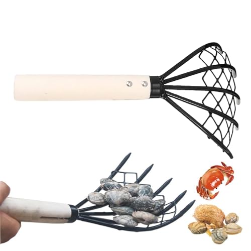 Hitburu Gartenrechen,5-Zinkiger Gartenrechen Oder Grubber - Manueller Gartenkultivator und Gräberwerkzeug mit ergonomischem Griff für Unkrautentfernung, Boden, Erde, Sand, Gartengestaltung und von Hitburu