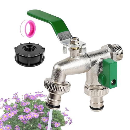 Hitburu Gartenschlauch Verteiler - Zapfhahn Verteiler Adapter Mit Ventilen,Metall-Zinklegierung Außenzapfhahn Für Garten Gewächshaus Wohnmobil Auto Waschen Hitburu Gartenschlauch Verteiler - Zapfhahn Verteiler Adapter Mit Ventilen,Metall-Zinklegierung Außenzapfhahn Für Garten Gewächshaus Wohnmobil Auto Waschen von Hitburu