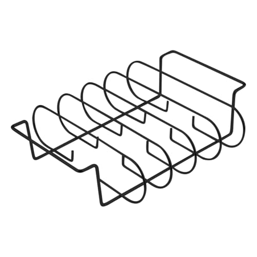 Hitburu Grill-Rippchenhalter - Kohlenstoffstahl Barbecue Rost - Spülmaschinenfester Steakhalter, Grillzubehör für Grillen, Ruhen, Backen, Vorbereitung und Camping im Freien von Hitburu