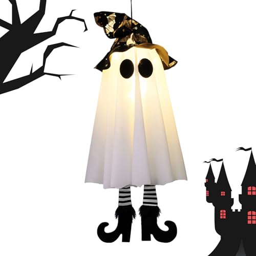 Hitburu Hängbarer Leuchtender Geist - Halloween Deko Außenbereich | LED Deko & Außendekoration Für Garten Terrasse Vorgarten Hitburu Hängbarer Leuchtender Geist - Halloween Deko Außenbereich | LED Deko & Außendekoration Für Garten Terrasse Vorgarten von Hitburu