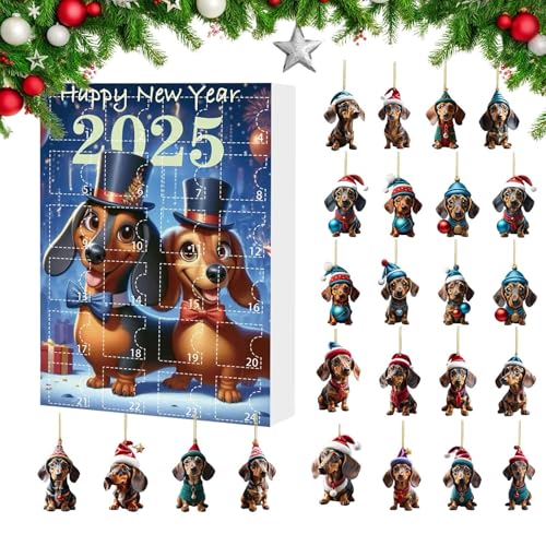 Hitburu Hund Kalender Zum Abzählen - Hund 2025 24 Tage Weihnachtsschmuck Kalender,Acryl Deko Für Weihnachten Dezember Wohnzimmer Kinderzimmer Jugendliche Erwachsene Hitburu Hund Kalender Zum Abzählen - Hund 2025 24 Tage Weihnachtsschmuck Kalender,Acryl Deko Für Weihnachten Dezember Wohnzimmer Kinderzimmer Jugendliche Erwachsene von Hitburu
