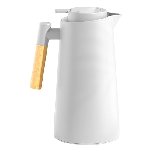 Hitburu Isolierkaraffe, 1L Isolierkanne Mit Glaseinsatz, Teekrug Für Küche Und Zuhause von Hitburu