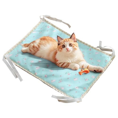 Hitburu Katzen Kühlmatte | Kühlmatte | Doppelseitige Kühlmatte Mit Vier Eckseilen Zur Befestigung Für Sofa Hundekorb Und Transportbox Im Innen Und Außenbereich Für Hunde Und Katzen von Hitburu