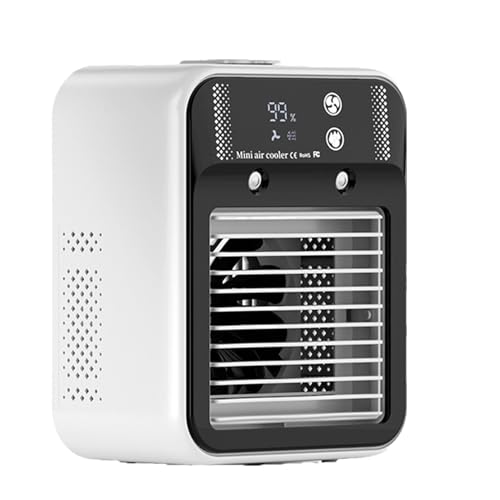 Hitburu Klima Ventilator Für Schlafzimmer | Tragbarer Klimakühler Mit LED Display,Langlebiges Leises Gerät Für Zuhause Camping Wohnwagen Büro von Hitburu
