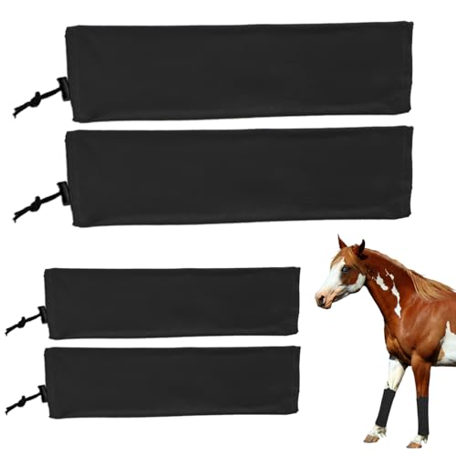 Hitburu Pferdefliegendecken - Belüftete Beinschutz Ausrüstung - rutschfeste Pferdefliegengamaschen Für Training, Auslauf, Stall Und Reitsport von Hitburu