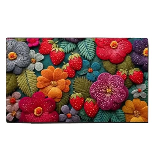 Hitburu Retro Teppiche für das Wohnzimmer, Dekorativer Teppich für den Eingang, 51x81 cm Rutschfester Weicher Teppich geeignet für Wohnzimmer Arbeitszimmer Balkon Gewerberaum Küche Eingangsbereich von Hitburu