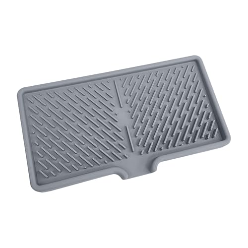 Hitburu Silicone Geschirr Trocknungsmatte,Küchenspül Abtropf Matte - Saugfähige Auslaufsichere Rutschfeste Abtropfschale Unterlage Für Wasserhahn Camping von Hitburu