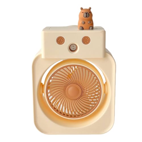 Hitburu Tischventilator - Tragbarer Ventilator Mit Sprühnebel & 3 Stufen - Kompakter Luftbefeuchter Mit Kühlfunktion USB-Aufladbar Für Wohnheim Garten Küche Arbeitsplatz Fitnessraum Schule von Hitburu