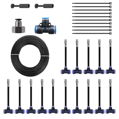 Hitburu Tropfbewässerungsset - Einstellbarer Gartensprinkler | Automatische Quick-Connect-Funktion Zur Bewässerung Für Balkon Pflanzen Gemüse Gewächshaus Terrasse Hochbeet von Hitburu