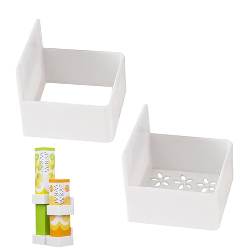 Hitburu Wandmontage Küchenfolien Organizer Rack - Haarglätter Halter Wandmontage | Selbstklebende Badezimmer Organisationsregale Für Glätteisen Alufolie Sandwichbeutel Zahnbürste Zahnpasta Lockenstab von Hitburu