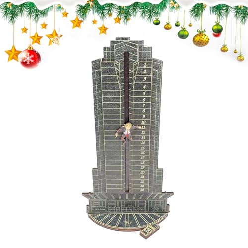 Hitburu Weihnachts Countdown Holz Deko - 24-Tägiger Holz-Weihnachtsdeko Adventskalender - Saisonaler Weihnachtsschmuck Deko Szene Für Klassenzimmer Arbeitszimmer Schlafzimmer Wohnheim von Hitburu