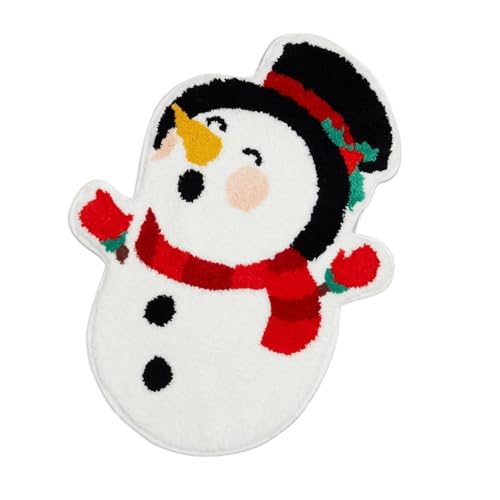 Hitburu Weihnachtsmatte | Weihnachtsbaum Badezimmer Vorleger | Niedliches Design Waschbar Rutschfester Boden Teppich | Für Wohnungstür Badewanne Wohnzimmer Dusche Toilette Bereich Küche von Hitburu