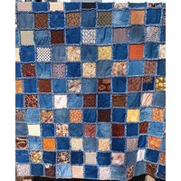 Browns Und Blues Rag Quilt in Doppelgröße von HitchinPostQuiltShop