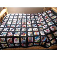 streifen Und Scraps King Size Quilt von HitchinPostQuiltShop