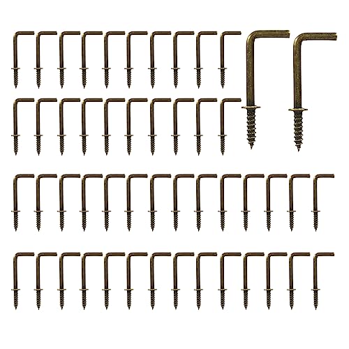 Hitefu 40PCS L Form Schraube Haken, 1 Zoll Antik Messing Selbstschneidende Schraubhaken, Kohlenstoffstahl 7 Form Rechtwinklige Haken Hitefu 40PCS L Form Schraube Haken, 1 Zoll Antik Messing Selbstschneidende Schraubhaken, Kohlenstoffstahl 7 Form Rechtwinklige Haken von Hitefu