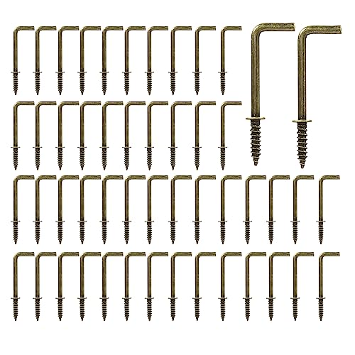 Hitefu 50 Stück L-förmige Schraubhaken, 3,8 cm Antik Messing Selbstschneidende Schraubhaken, Kohlenstoffstahl 7 Form Rechtwinklige Haken Hitefu 50 Stück L-förmige Schraubhaken, 3,8 cm Antik Messing Selbstschneidende Schraubhaken, Kohlenstoffstahl 7 Form Rechtwinklige Haken von Hitefu