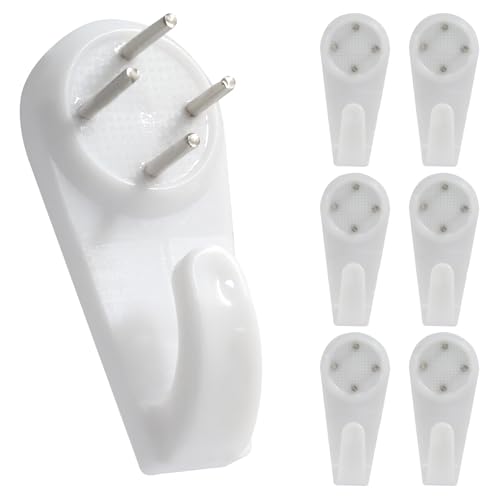 Hitefu 50 Stück spurlose Bilderaufhänger, 11,3 kg, unsichtbare Nagelschrauben, abriebfeste Wandhaken für Stuck, Beton und harte Wände ohne Bohren (30 x 15 mm) von Hitefu