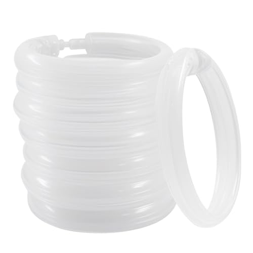 Hitefu Duschvorhangringe aus transparentem Kunststoff, O-förmig, einfache Karabinerhaken für Badezimmer, Duschvorhangstange, 12 Stück von Hitefu