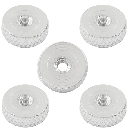 Hitefu M3 flache Rändelmutter, Aluminiumlegierung, 12 mm x 4 mm, gerändelte Daumenmutter, silberfarben, 5 Stück Hitefu M3 flache Rändelmutter, Aluminiumlegierung, 12 mm x 4 mm, gerändelte Daumenmutter, silberfarben, 5 Stück von Hitefu