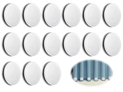 Hitopin 15 Stück Duschvorhang Magnet, Vorhang Beschwerer Outdoor, Magnetisch für Vorhänge, Duschvorhang Gewichte Runde Magnetische, für Tischdecke Vorhänge, Flaggen(Weiß, 4cm) von Hitopin