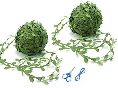 Hitopin 2 Rollen Künstliche Reben, 80M Künstliche Reben Blätter Girlande, DIY Kranz Gefälschte Blatt, Künstliche Rebe Blattband, Senden 1PCS DIY Schere, für Dekor Hochzeit Garten, Geschenkverpackung Hitopin 2 Rollen Künstliche Reben, 80M Künstliche Reben Blätter Girlande, DIY Kranz Gefälschte Blatt, Künstliche Rebe Blattband, Senden 1PCS DIY Schere, für Dekor Hochzeit Garten, Geschenkverpackung von Hitopin