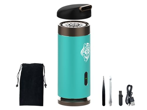 Hitopin Elektrische Räucherstäbchen Aroma Diffusor Auto Electric Weihrauchbrenner Arabischer Bakhoor-Brenner Tragbarer Elektrischer USB-Aroma-Diffusor Wiederaufladbarer für Auto und Zuhause (Blau) von Hitopin