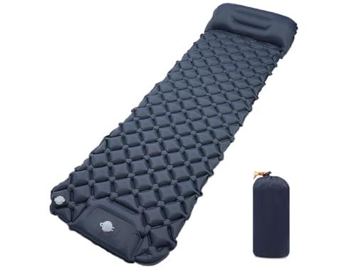 Hitopin Isomatte Selbstaufblasend, Isomatte Ultraleicht Wasserfest mit Kissen, Fußpumpe Aufblasbare, Verdickte Aufblasbare Matratze, Faltbare Isomatte Outdoor, für Strand,Camping,Bergsteigen von Hitopin