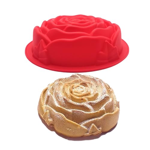 Hitrod Rosenform Silikon, Blumenkuchenform | Einzigartige 3D-Silikonform zum Kuchenbacken,Silikon-Kuchenform in Blumenform, große Backbleche für Geburtstag, Jahrestag, Valentinstag von Hitrod