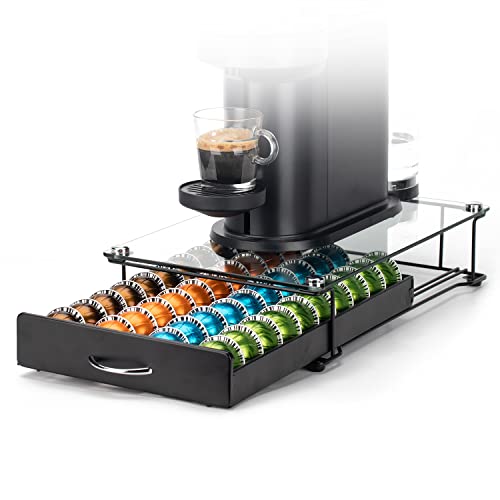 HiveNets Vertuoline Kaffeepads-Halter Sekuritglas Schublade für 40 Vertuo-Kapseln von HiveNets