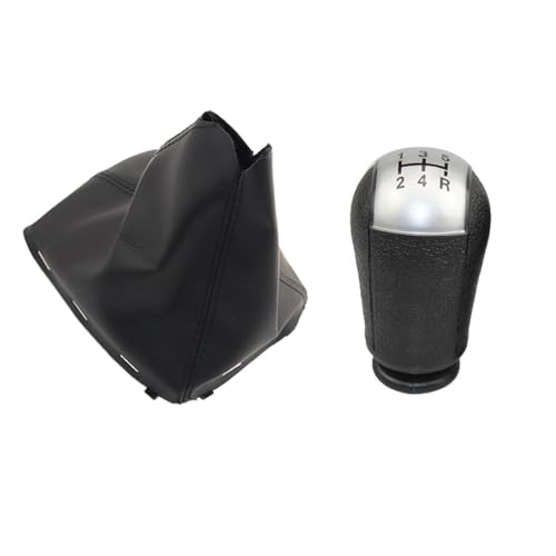 Hiverni 5/6 für Speed ​​Manual Gear Shift Knob Shifter Hebel für Focus für CMax 2003 2004 2005 2006(5 speed silver set) von Hiverni