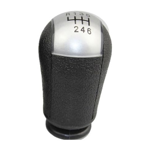 Hiverni 5/6 für Speed ​​Manual Gear Shift Knob Shifter Hebel für Focus für CMax 2003 2004 2005 2006(6 speed silver knob) von Hiverni