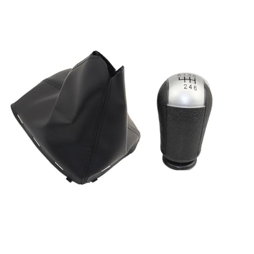 Hiverni 5/6 für Speed ​​Manual Gear Shift Knob Shifter Hebel für Focus für CMax 2003 2004 2005 2006(6 speed silver set) von Hiverni