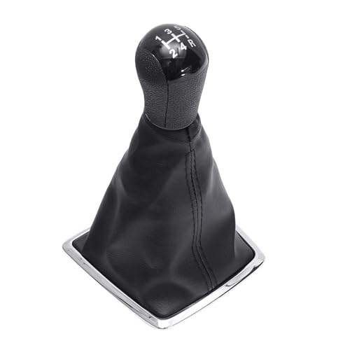 Hiverni 5 für Gang-Schaltknauf, PU-Leder, Gamasche, Kofferraumabdeckung für Focus 2 MK II 2005–2011(Schwarz) von Hiverni
