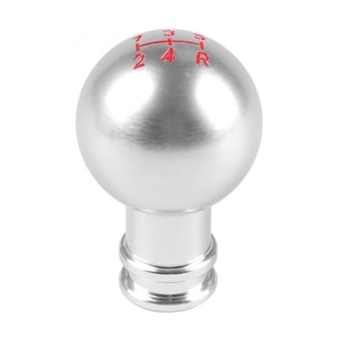 Hiverni Auto Modifikation Runde Schaltknauf Manuelle Stick Getriebe Hebel Griff Kopf Abzeichen Emblem Trim Abdeckung(Silber) von Hiverni