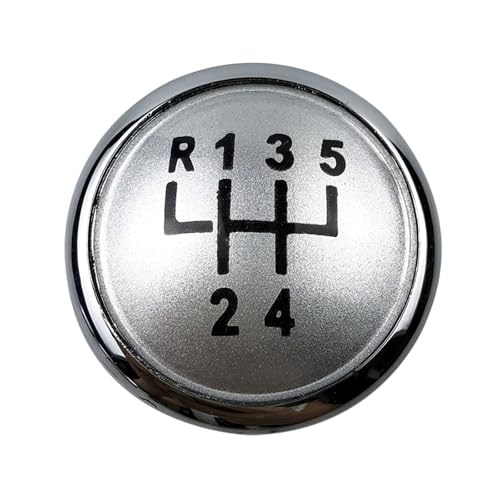 Hiverni Auto Styling Schaltknauf Hebel Stick Emblem Kappe Abdeckung Für 9N 9N2 GTI 2002 2003 2004 2005 2006 2007 2008 2009 2010(Silber,5 Speed) von Hiverni