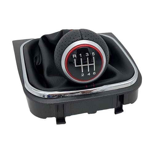 Hiverni Für Golf 5 MK5 R32 für GTI 2004 2005 2006 2007 2008 2009 5/6 für Speed ​​Car Gear Stick Level Schaltknauf für mit Lederkoffer(6 Speed) von Hiverni