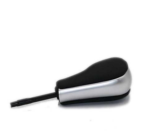 Hiverni Leder Auto Automatik Schaltknauf Hebel Gaitor für 13 Serie E81 E82 E87 E90 E92 E93(Silber) von Hiverni