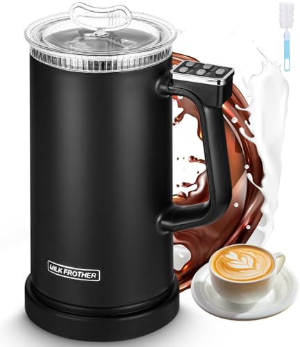 Hixava Milchaufschäumer, 600ML Milchaufschäumer Elektrisch 4-in-1 Automatische Milchaufschäumer mit Überhitzungsschutz Schneller Milchaufschäumer mit Griff für Kaffee Cappuccino und Latte Macchiato von Hixava