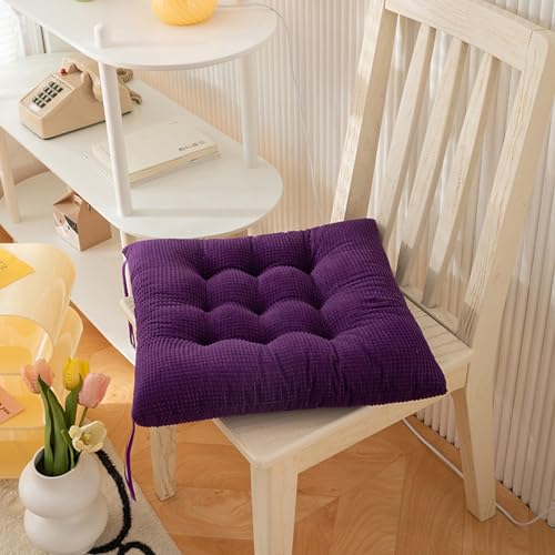 Hixingo 2er Set Stuhlkissen, Maiskorn Sitzkissen Stuhl, Stuhlkissen 50x50, Solide Farben Sitzkissen Bank, Sitzunterlage Outdoor & Innen, Sitzauflagen Chair Cushion für Terrassen (40cm,Violett) von Hixingo