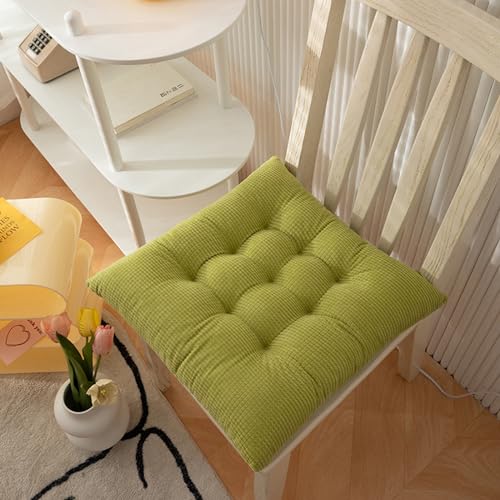 Hixingo 2er Set Stuhlkissen, Maiskorn Sitzkissen Stuhl, Stuhlkissen 50x50, Solide Farben Sitzkissen Bank, Sitzunterlage Outdoor & Innen, Sitzauflagen Chair Cushion für Terrassen (50cm,Grün) von Hixingo