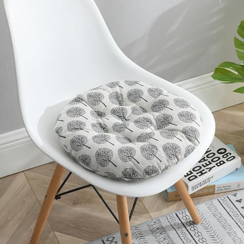 Hixingo 2er Set Stuhlkissen, Orbicular Sitzkissen Stuhl, Stuhlkissen 40x40, Muster Sitzkissen Bank, Sitzunterlage Outdoor & Innen, Sitzauflagen Chair Cushion für Wohnzimmer (40cm,Löwenzahn) von Hixingo