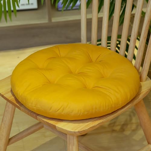 Hixingo 2er Set Stuhlkissen, Orbicular Sitzkissen Stuhl, Stuhlkissen 40x40, Solide Farben Sitzkissen Bank, Sitzunterlage Outdoor & Innen, Sitzauflagen Chair Cushion für Wohnzimmer (40cm,Ingwer) von Hixingo