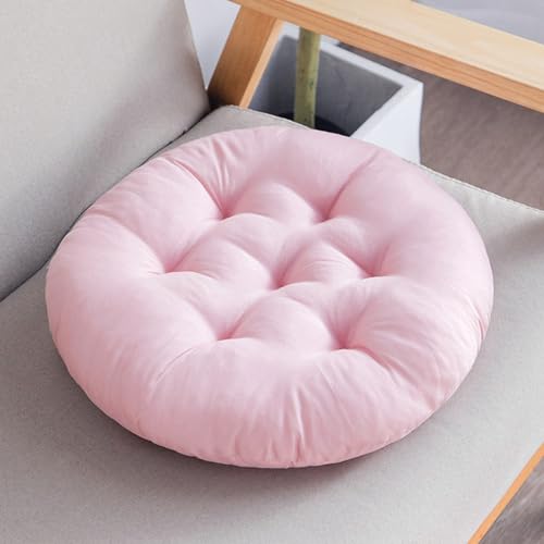 Hixingo 2er Set Stuhlkissen, Orbicular Sitzkissen Stuhl, Stuhlkissen 40x40, Solide Farben Sitzkissen Bank, Sitzunterlage Outdoor & Innen, Sitzauflagen Chair Cushion für Wohnzimmer (40cm,Rosa) von Hixingo