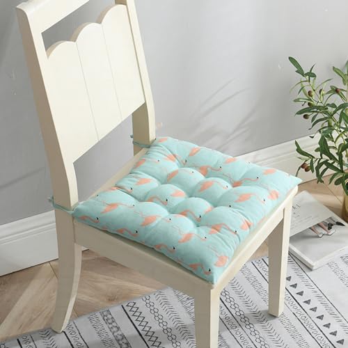 Hixingo 2er Set Stuhlkissen, Sitzkissen Stuhl, Stuhlkissen 40x40, Bunte Muster Sitzkissen Bank, Sitzunterlage Outdoor & Innen, Sitzauflagen Chair Cushion für Wohnzimmer Terrassen (40cm,Flamingo) von Hixingo