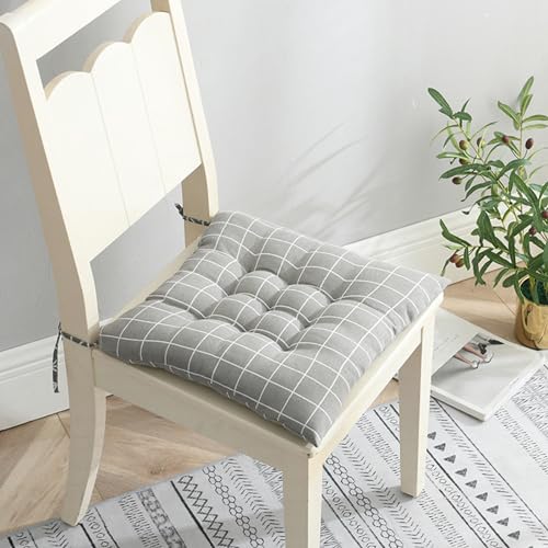 Hixingo 2er Set Stuhlkissen, Sitzkissen Stuhl, Stuhlkissen 40x40, Bunte Muster Sitzkissen Bank, Sitzunterlage Outdoor & Innen, Sitzauflagen Chair Cushion für Wohnzimmer Terrassen (45cm,Grau) von Hixingo